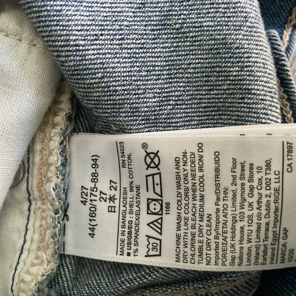 Gap Shorts Bermuda 5" Short Denim Womens Medium Wash Distressed Stretch 4/27 - Picture 4 of 5